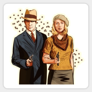 Bonnie and Clyde - An illustration by Paul Cemmick Sticker